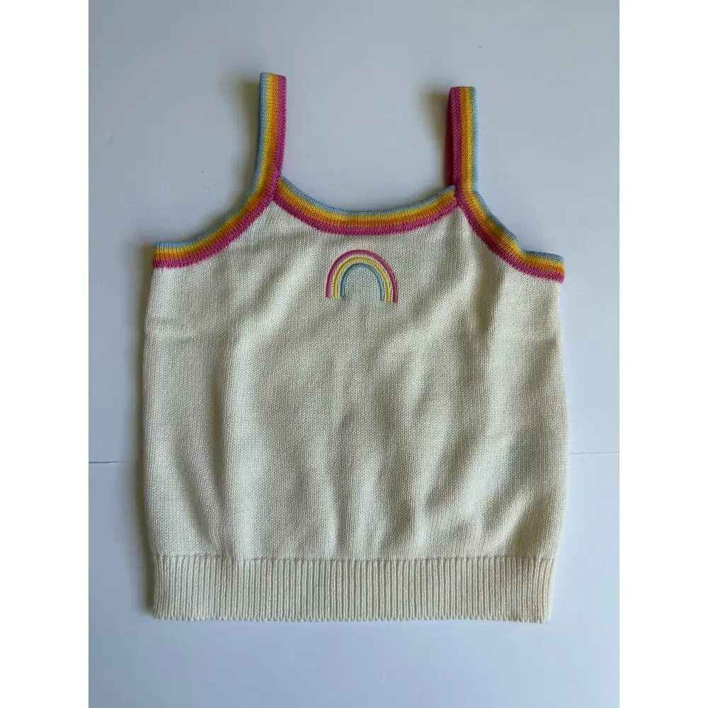 Old Navy Knit Embroidered Cardigan & Tank Top Set 100% Cotton Girls Small 6-7